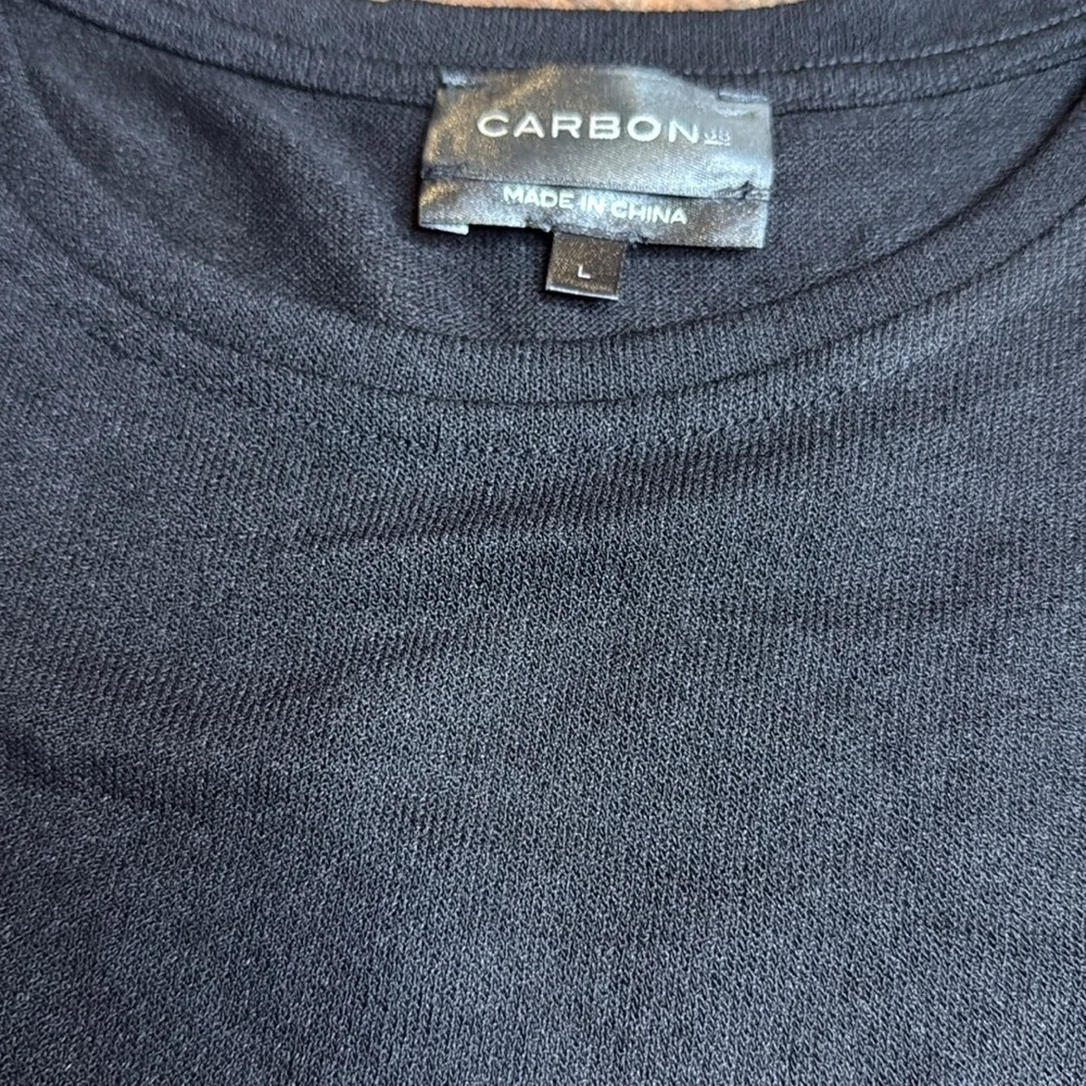 Carbon 38 faux diamond sleeve black top large new - Picture 4 of 7